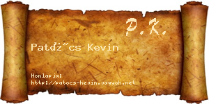 Patócs Kevin névjegykártya